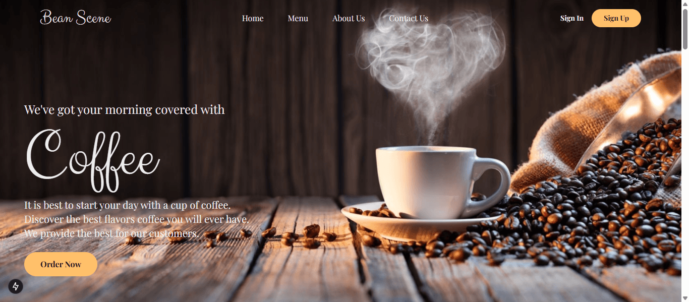 Bean-Scene Coffee Landing Page